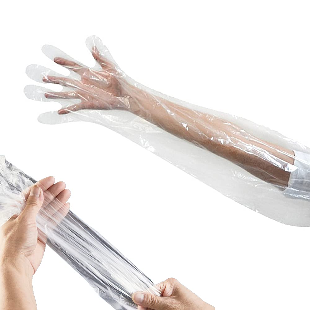 Barafat 50 Disposable Field Dressing Gloves Veterinary Insemination Rectal Long Gloves, Extra Long Sleeve Full Arm