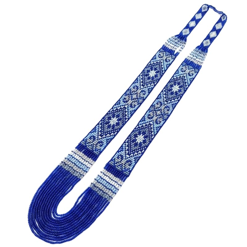Collier ukrainien Gerdan flocon de neige en perles de rocaille fait main