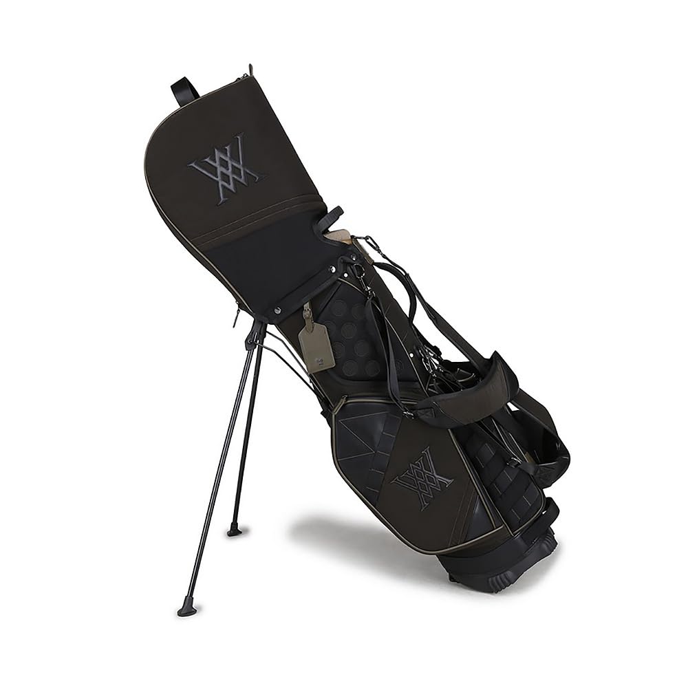 ANEW GOLF キャディバッグ ブラック/ カーキ　DRヘッドカバー付き ANEW GOLF キャディバッグ ブラック/ カーキ DRヘッドカバー付き