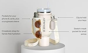 STANLEY All Day Quencher Carry All for 40 oz Tumbler with Handle | Crossbody Bag with Phone Holder Pocket, Card Sleeve & Detachable Strap | Water Bottle Carrier Bag | BPA-Free |