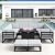 LayinSun Large Aluminum Patio Furniture Set with Fire Pit Table, 11 Pieces Modern Outdoor Conversation Set Sectional Metal Sofa Set with Olefin Cushion