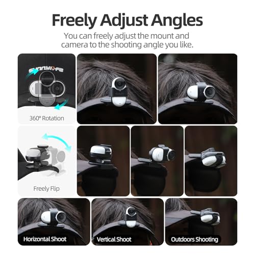 Image of Baseball Hat Clip for Insta360 Go 3s, Vertical & Horizontal Adjustable Baseball Cap Mount Bracket for Insta 360 Go 3s Accessories