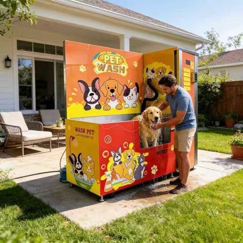 Dog Self Wash Station, Pet Washing Machine with Dog Bath Sprayer, Indoor Pet Shower for Canine Grooming, Self Service Pet Cleaning Supplies for Home Use