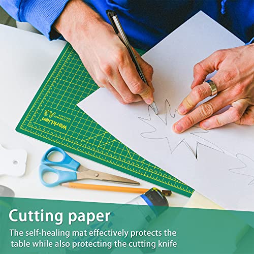 Worklion 12" X 18" Art Self Healing Pvc Cutting Mat, Double Sided, Gridded Rotary Cutting Board For Craft, Fabric, Quilting, Sewing, Scrapbooking Project…… #TOP3