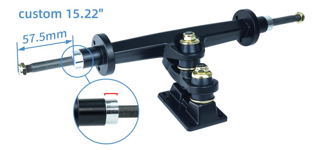 Truck Double Kingpin Pour Longboard – Axe Générique Noir – Largeur 18cm