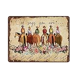 God Says You are Cowgirl Bible Verse Inspirational Vintage Tin Sign for Horse Lovers Cowgirl...