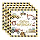 24 Stück Bagger Servietten,33x33cm Bagger Servietten Deko Kindergeburtstag 2,Geschenkpapier Traktor Baustellen Tischdekoration Papierservietten Baustellen Einweg Junge Mädchen