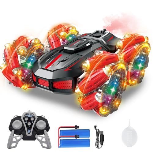 �q������ �X�^���g �������� ���W�R���J�[ DEERC 4WD ���ʑ��s �S���ʃh���t�g USB�[�d�� �I�t���[�h 360�x��] 2.4GHz RC�J�[ ���쎞��50�� LED���C�g ���y�@�\ �j�̎q �a���� �v���[���g �����F�؍ς� (���b�h)