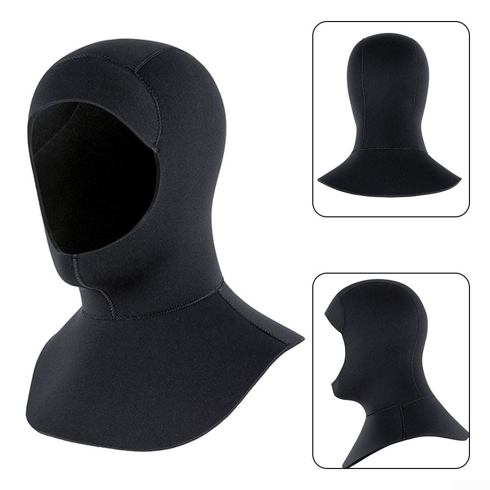 Cappello per immersioni subacquee in neoprene per immersioni subacquee, surf colore nero (L/XL 3 mm nero)