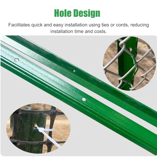 Set di 5/10 paletti in acciaio verde con fascette per recinzioni da giardino, in metallo, per recinzioni da 130, 150, 170, 180 cm, ideali per recinzioni da giardino e sicurezza