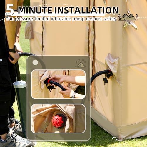 Carpa Inflable Camping 10 Personas 4 Estaciones Beige miniatura 7