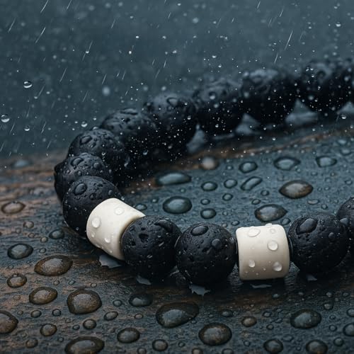 EM-Keramik Halsband – handgemacht mit Lavaperlen | elastisch & wetterfest | personalisierbar | in verschiedenen Größen für Hunde
