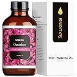 SALKING Aceite Esencial de Geranio 120ml, 100% Puro y Natural Aceites Esenciales para Humidificador,Aceites Esenciales Naturales Aceite Perfumado de Geranio , Regalos Originales para Mujer