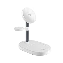 Cellularline MAG TRIO Caricatore Wireless Magnetico – Stazione di Ricarca 25W 3 IN 1 – Certificata con Tecnologia Qi2.2 – Alimentatore 45W e Cavo USB-C 150 cm inclusi – Bianco
