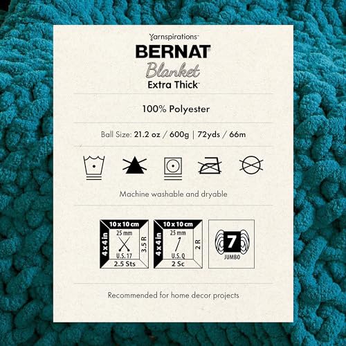 Image of Bernat Blanket Extra Thick Leather Yarn - 1 Pack of 21.12oz /598.74g - 100% Polyester - #7 Jumbo - 72 Yards - Chunky Yarn for Hand Knitting, Crocheting, Crafts & Amigurumi