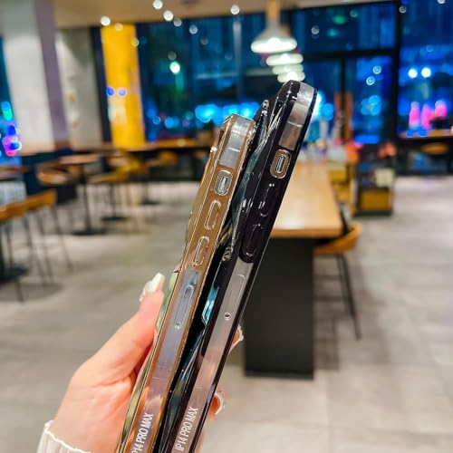 Image of VONZEE Compatible with iPhone 15 Pro Max Gradient Glitter Case, Luxury Electroplated 3D Cube, Diamond Bling Shiny Soft TPU Clear Shockproof Case Women Girls Protective Phone Cover (Black)
