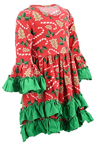 Image of Girls Long Sleeve Ruffled Dresses for Toddlers and Kids