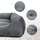 MIXJOY Dog Bed Extra Large Pet Bed, Grey Orthopedic Washable XL Dog Bed with Anti-Slip Bottom, Calming Cat Bed for Labrador, German Shepherd, Golden Retriever, 89×64×23 cm - Image 2