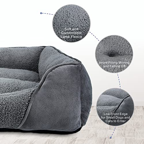 Aiperro Dog Bed,Small Dog Beds,20"X19"Cozy Small Pets Friendly Design Machine Washable Rectangle Cat Bed,Orthopedic Calming Dog Sofa Bed Soft Sleeping Puppy Beds,Breathable Cuddler And Nonskid Bottom #TOP4