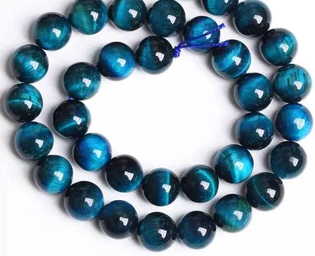 Zenkeeper 108 Pcs Tiger Eye Beads for Jewelry Making 8 MM Lake Blue Tiger’s Eye Gemstones Loose Stone Beads for Bracelet Making - Image 6