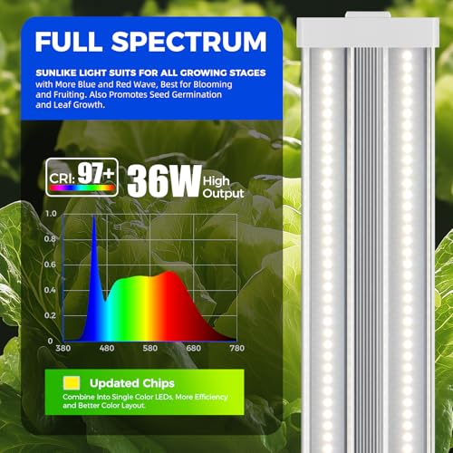 Image of Barrina TX36 2FT LED Grow Light for Indoor Plants, 36W(200W Equivalent), High PPFD, 5000K Daylight Full Spectrum, Hanging Plant Light for Greenhouse Indoor Growing with On /Off Switch, Linkable, 1 Pack