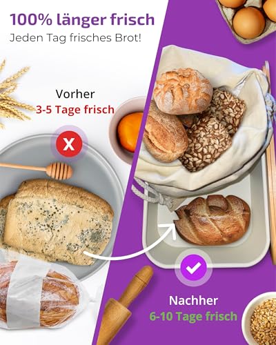 Brotkasten mit Schneidebrett Twoberry in Weiß – praktische Brotbox