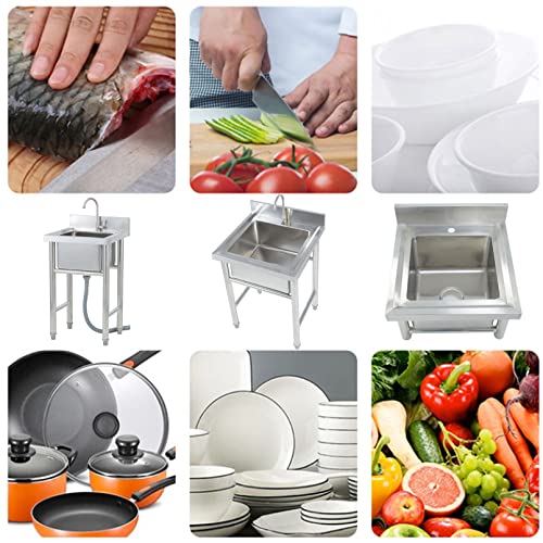 Évier à cuve unique pour restaurant hôtel maison avec robinet inclus - 8