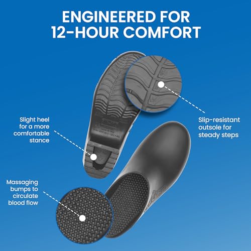 Image of CALZURO Classic Work Clogs Without Holes - Unisex Nursing Clogs - Non Slip Shoes - Autoclavable Rubber Kitchen Shoes for Women and Men -