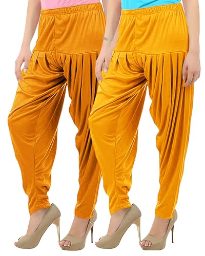 Image of Buy That Trendz Womens Patiala Pants Combo Pack of 2 Viscose Dhoti Patiyala Salwar Harem Bottoms Pants