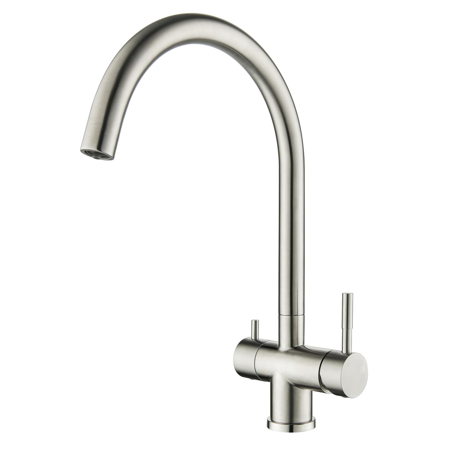3 Way Kitchen Tap, Brushed Nickel Kitchen Tap with Filter Water Tap, 360 Swivel Kitchen Mixer Tap Stainless Steel