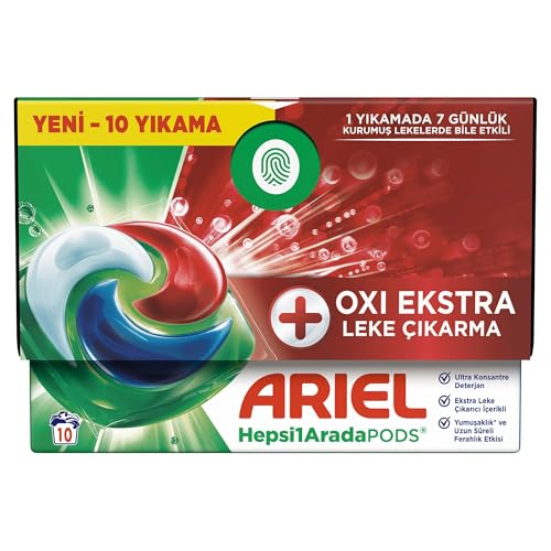 Image of Ariel All-in-One PODS Oxi Extra Stain Removal Washing Capsule Laundry Detergent for Whites and Colors, 10 Washes