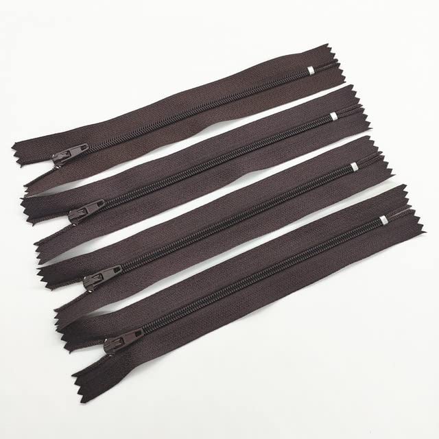 Sono disponibili 50 pezzi 3# (3-24 pollici) 7,5-60 cm processo di cucito su misura con cerniera a spirale in nylon chiuso-caffè, 50 pezzi, 45 cm