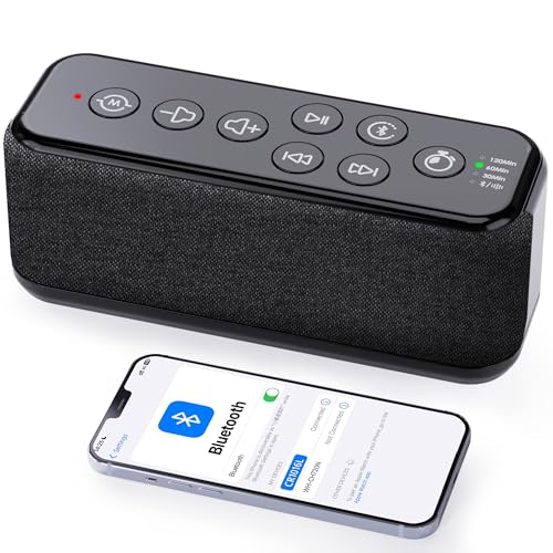 Sound Machine with Bluetooth Speaker, Rechargeable White...