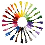 Leczany Fils à Broderie Kit pour Broderie Point de Croix Coudre des Outils Accessoires, 24 Couleurs