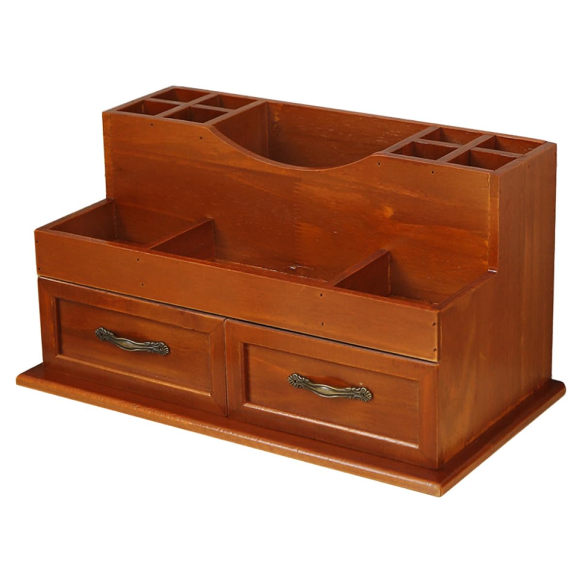 Abaodam Kosmetik Aufbewahrungsbox Holz Retro Organizer mit Schublade für Make Up und Büro Schreibtisch Hautpflege Aufbewahrung
