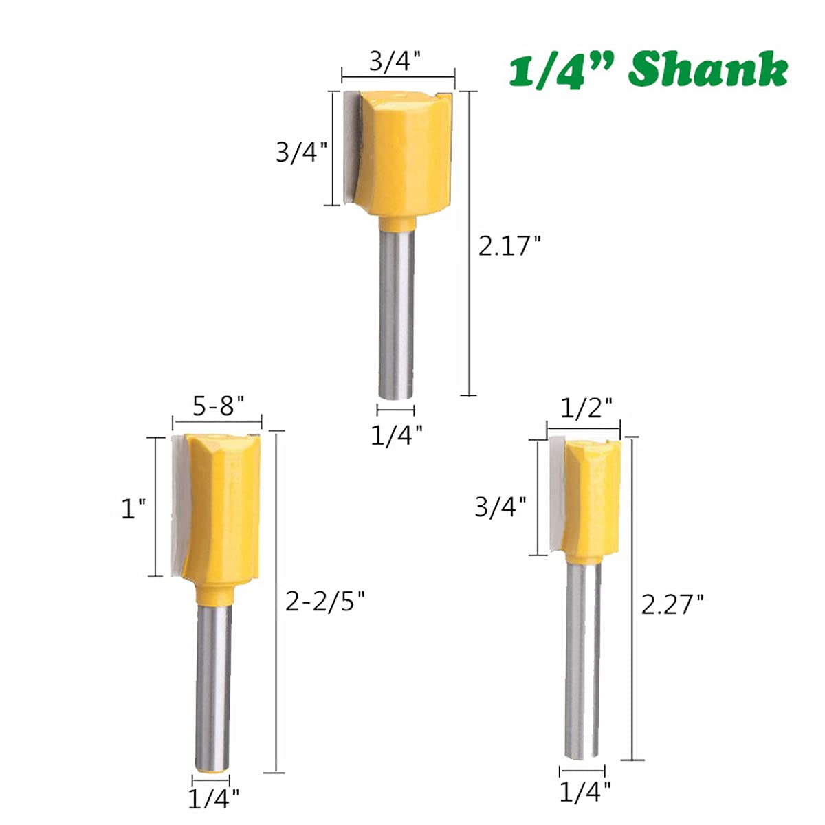 2 stks/set 8mm 1/4 1/2 Shank CNC Houtbewerking Frees Kano Fluit Emmer Carving Router Bit kopen vanaf een prijs van 12