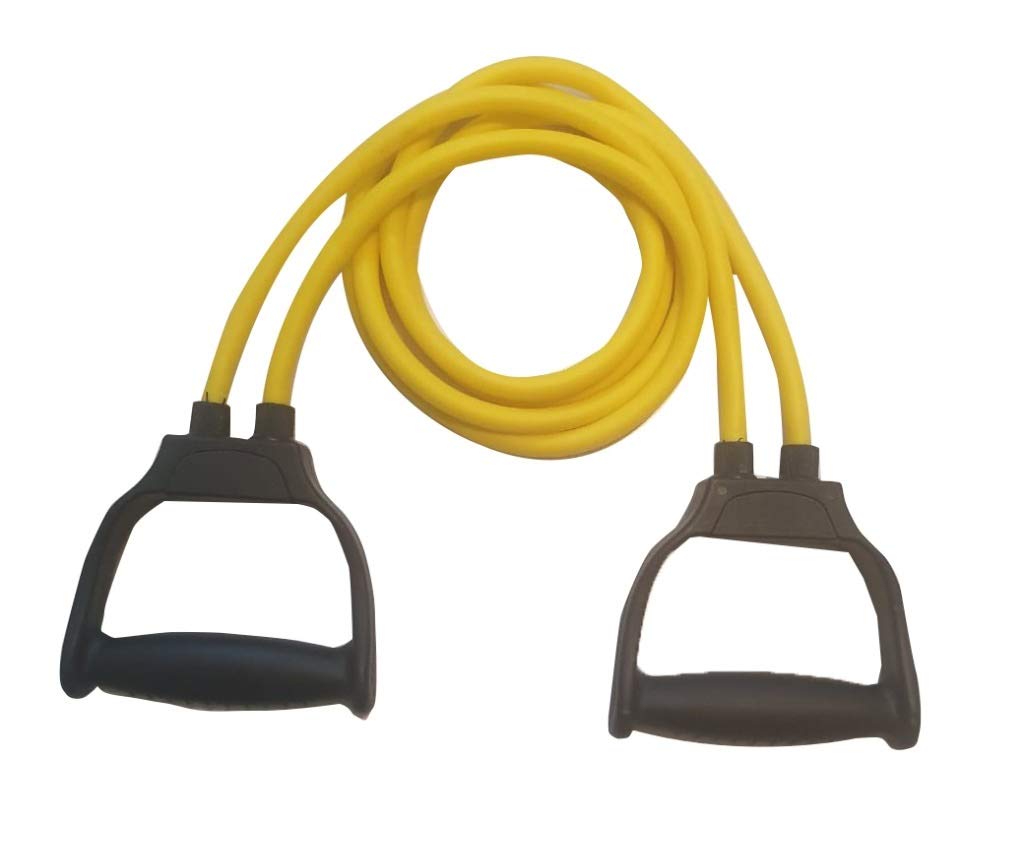 Inditradition Single String Toning Tube | High Resistance Tube Exerciser with Adjustable Grip (Multi-Colour)