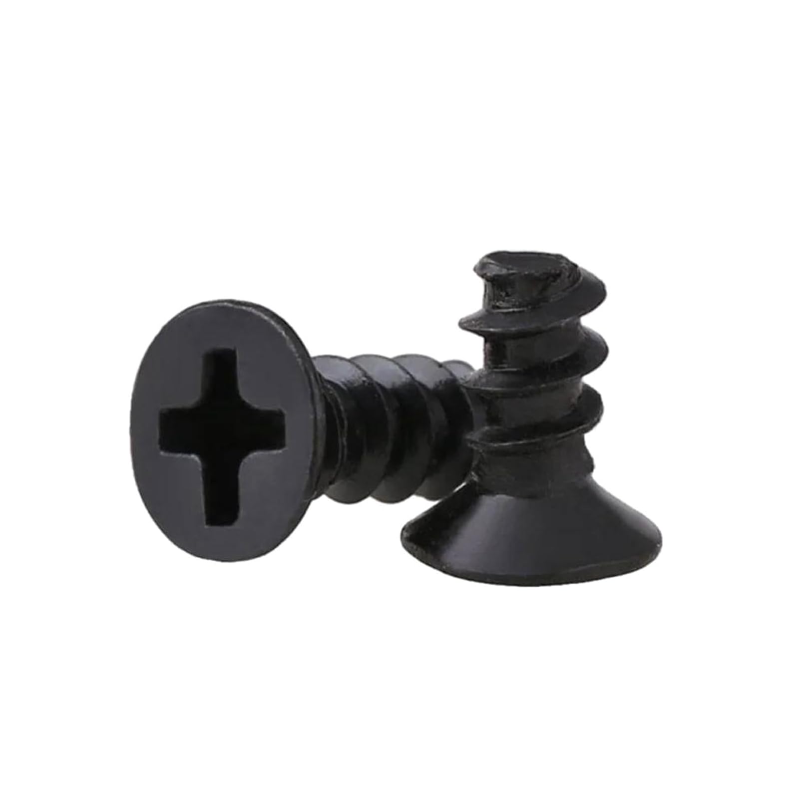Tornillos autorroscantes 100 tornillos autorroscantes de cabeza avellanada con ranura en de acero al carbono negro, M1/M1.2/M1.4/M1.5/M1.6/M1.7/M2/M2.2/M2.3/M2.5/M2.6/M3/M3.5/M4, M1.7 x 3 mm(M4x14mm)