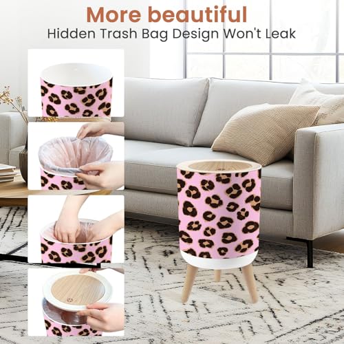 Caneca de basura pequeña con tapa animal print miniatura 4