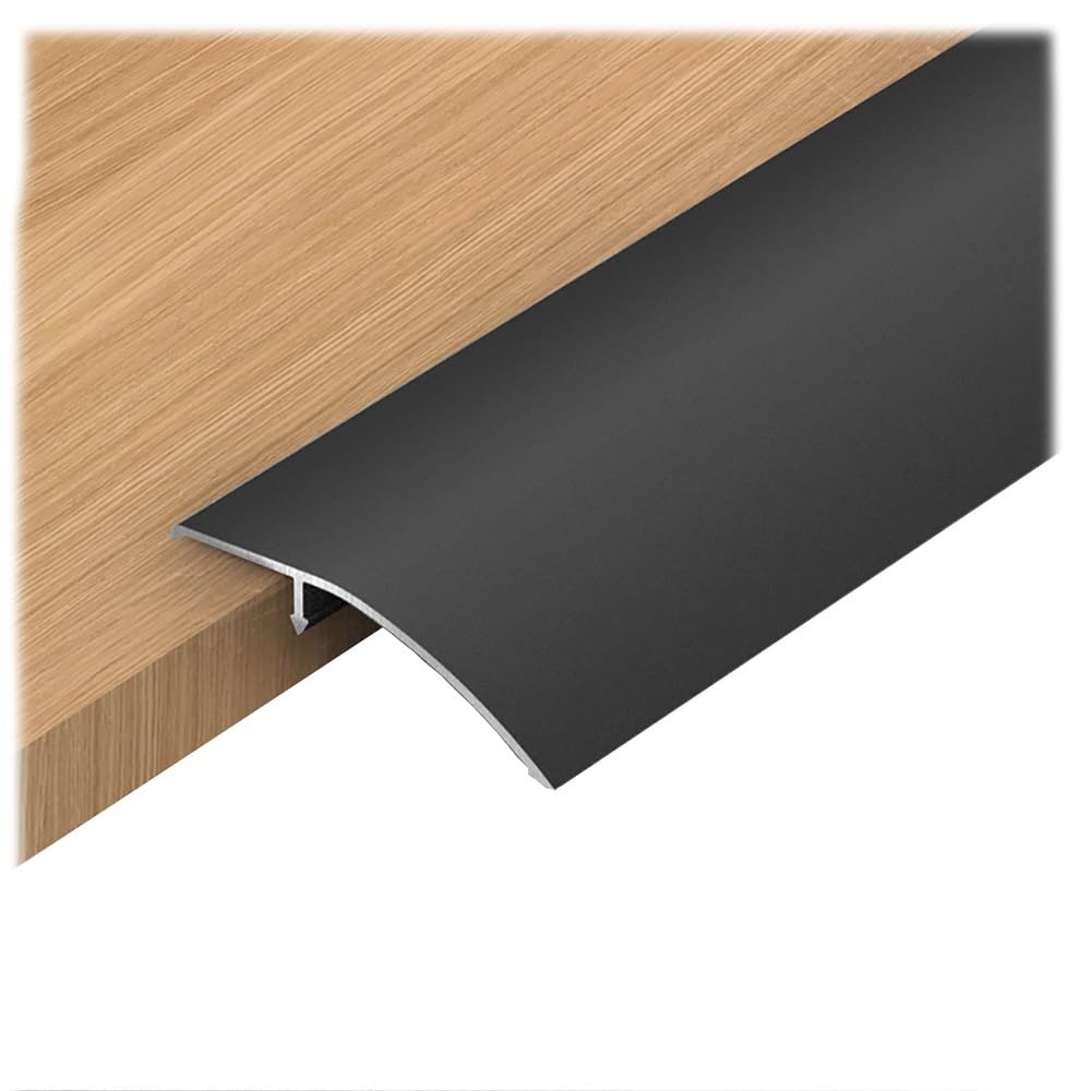 Bande De Transition De Plancher Pour Portes 90cm Rampes De Seuil Noires Bande De Seuil De Remplacement En Aluminium Hauteur 5-18mm(Black,35.4in x 5)