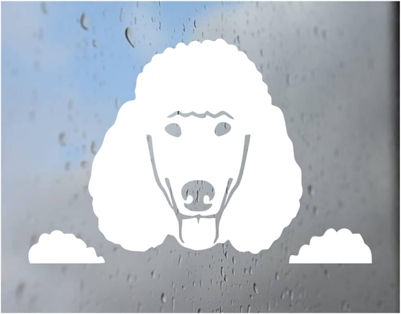 Custom Decal Car for Peeking Poodle Vinyl Decal - Car Truck Laptop Bumper Sticker Decal/White - Image 3