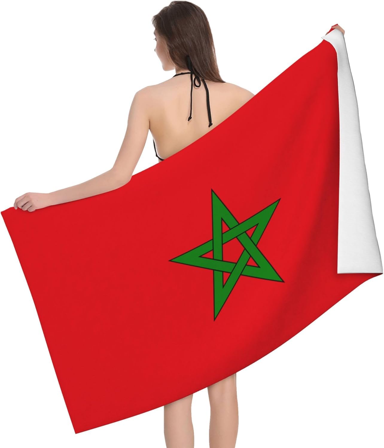 HLBSDM Moroccan Flag 52 x 32 in Microfiber Beach Towel Swimming Pool Bath Super Big Throw Towel