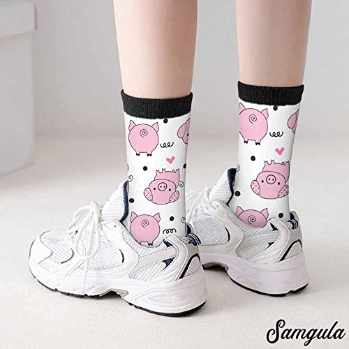 Image of Crew Socks for Woman Size 6-8 Tropical Wildlife Bright Teal Girls Socks