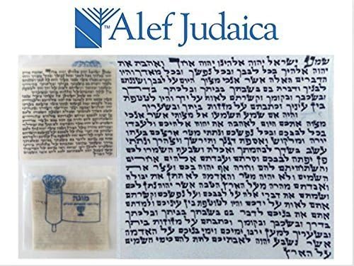 Alef Judaica Pergamino de mezuzah estricto Kosher Mehadrin de calidad superior, pergamino, 2.5 x 2.5 pulgadas