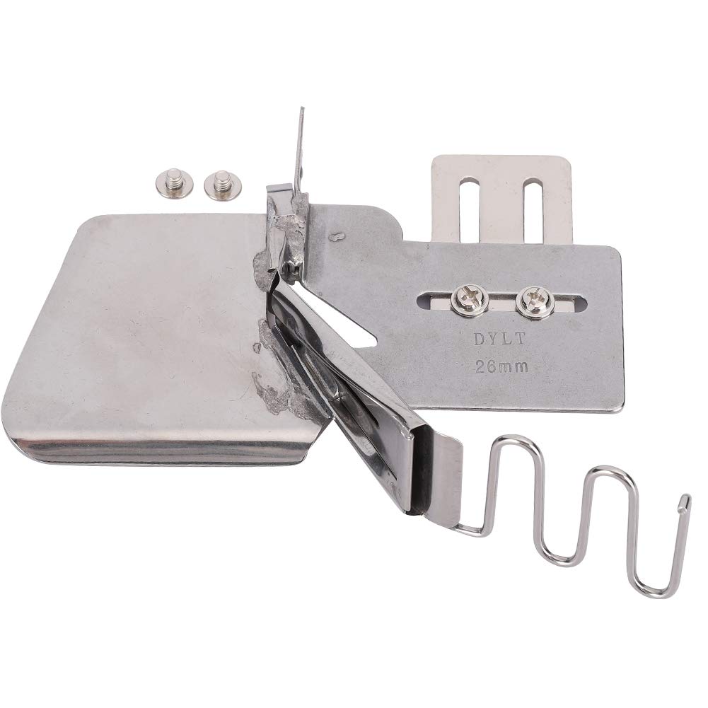 SDGBCXD Sewing machine presser foot, Industrial 4-Fold Hemmer, Professional Sewing, No Foot Change Required with 7 Adjustable Sizes for Computerized Lockstitch(26mm)