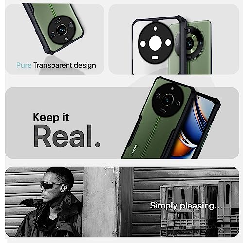 Image of Outlouders Back Cover for Realme 11 Pro /11 Pro Plus 5G | Ultra Hybrid Transparent | Full Camera Protection | Raised Edge | Crystal Clear Bumper Case(Black)