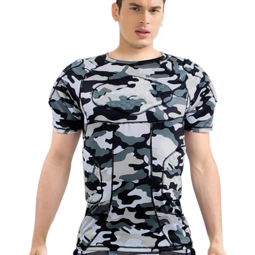 image for Eicolorte Youth Football Compression Shirt with Chest Rib Protectors P