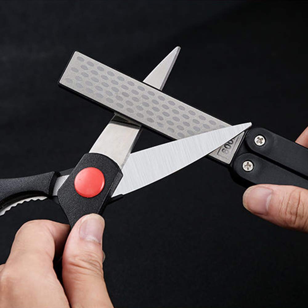 400/600 Grit Pocket Knife Sharpener Folding Diamond Knife Sharpener Double-Sided Sharpening Stone for Outdoor Camping Garden Kitchen