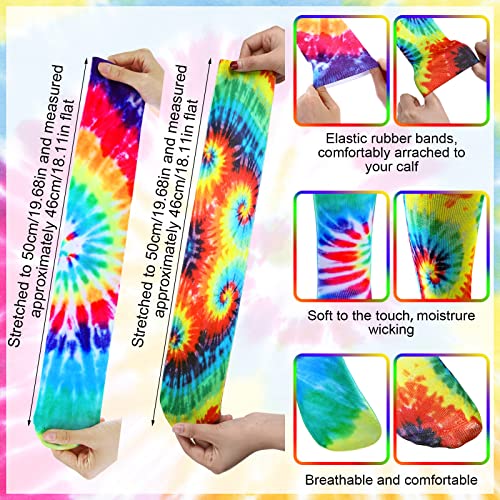 Xtinmee 6 Pairs Tie Dye Socks Unisex Casual Pattern High Crew Socks Long Socks Colorful Novelty Crazy Tie Dye Socks Athletic Compression Socks For Kids Adult Women Men Soccer Baseball Softball #TOP1