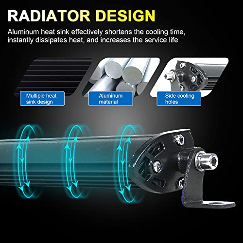 AUXTINGS 7 inch 30W Ultra Slim Single Row LED Light Bar Point Beam met montagebeugel voor Offroad Ranger ATV UTV SUV - Afbeelding 6